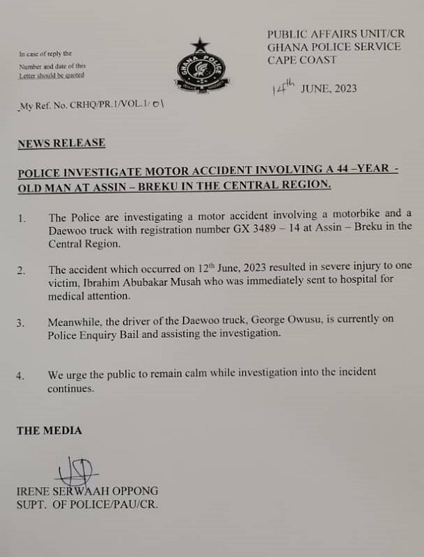 Statement by Ghana Police Service